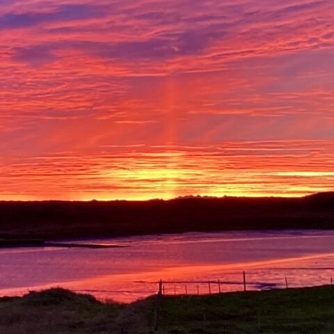Summer Sunset over the fjord